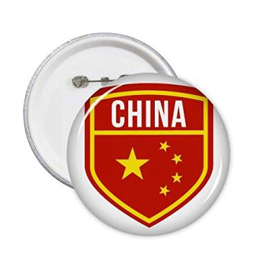 Imagem de Feito na China escudo bandeira nacional alfinetes emblema botão decoração acessório 5 peças