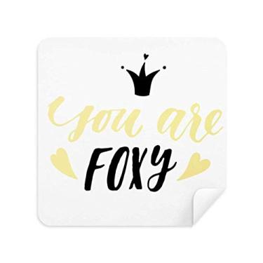 Imagem de DIYthinker You Are Foxy Quote pano de limpeza de escrita à mão tecido de camurça 2 peças
