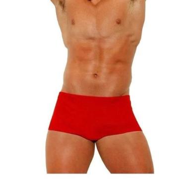 Imagem de Sunga Modelo Boxer Masculina De Cor Lisa Preta, Azul E Vermelha P, M,