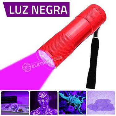 Imagem de Lanterna Ultra Violeta Luz Negra 9 Led Uv Para Detecção Notas Falsas,