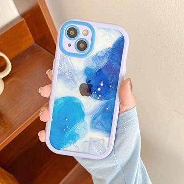 Imagem de Pintura a óleo em aquarela Art Geometry Capa de telefone para iPhone 13 12 11 Pro Max XR XS Max Soft Shockproof Bumper Clear Back Cover, T14, Para iPhone 12Pro Max