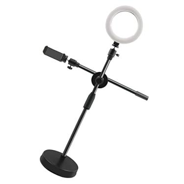 Imagem de Naroote Suporte de telefone, suporte retrátil ajustável para celular portátil para maquiagem (anel de luz pesado)