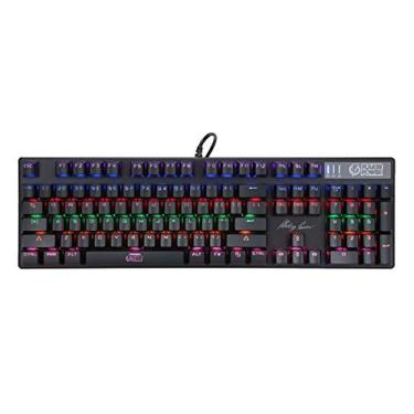 Imagem de Teclado Gamer Flakes Power Mecânico Royale com Iluminação Rainbow em 7 cores - FLKTM001 ELG, Preto