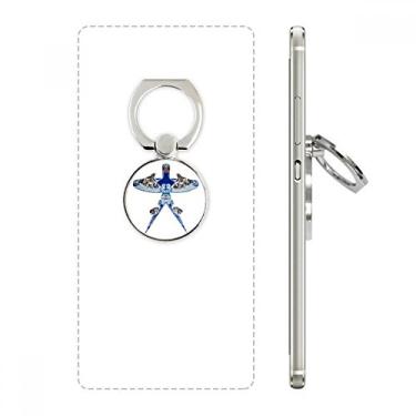 Imagem de Suporte de anel de telefone com padrão tradicional de pipa da cultura chinesa com laço ajustável