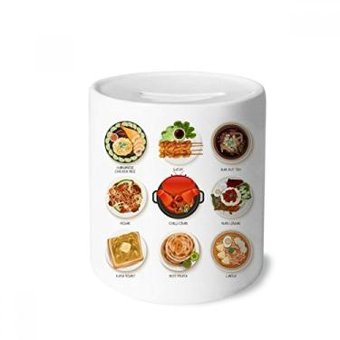 Imagem de DIYthinker Porta-moedas de cerâmica tradicional Singapura saborosa caixa para dinheiro presente de cofrinho