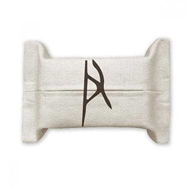 Imagem de Bone Inscription Chinese Sobrenome Personagem Yin Suporte de capa de papel para lenços faciais Bolsa de linho de algodão