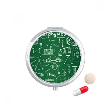 Imagem de Caixa de comprimidos com ilustração de mecânica eletromagnética física, caixa de armazenamento de medicamentos, dispensador de recipiente