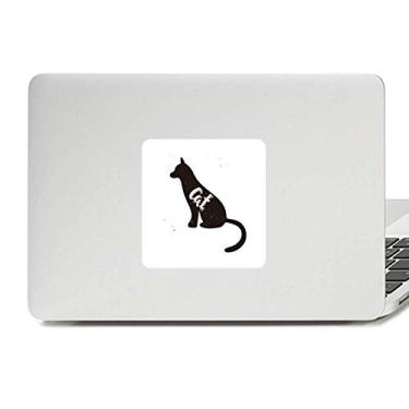 Imagem de Adesivo de gato preto e branco animal decalque vinil paster laptop decoração PC