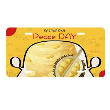 Imagem de DIYthinker Bola de sorvete amarela Durian picolés placa etiqueta decoração carro dia da paz
