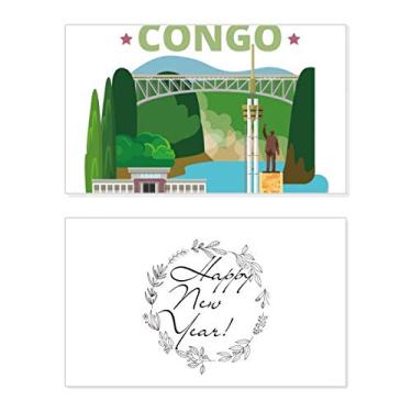 Imagem de Estátua de construção da cidade do Congo Festival de Ano Novo Cartão de felicitações Bless Mensagem presente