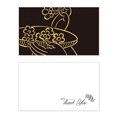 Imagem de Religion Customs Placa de flor manual cartão de agradecimento aniversário aniversário saudação casamento agradecimento