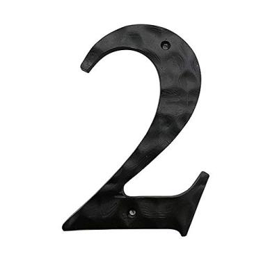 Imagem de Número de placa de casa flutuante 3D de 15 cm, material de ferro fundido, placa de metal 0-9 para uso externo digital à prova d'água, antiferrugem, durável, painel de porta de hotel, preto, montado com parafuso