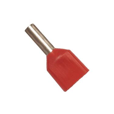 Imagem de Terminal Pré-Isolado Pino Ilhós Tubular Duplo Vermelho - Penzel | 1,00mm