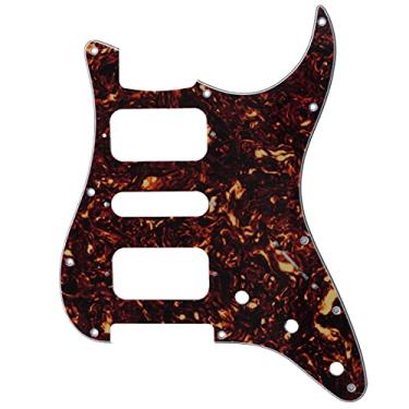 Imagem de Musiclily Pro 11 Furos Canto Redondo HSH Escudo Strato Pickguard para Guitarra Fender American/Mexican Standard Stratocaster, 4 Camadas Tortoise Shell