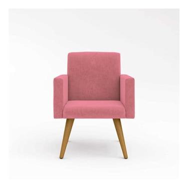 Imagem de Kit 02 Poltronas Decorativas Cadeira Escritório Cor Rosa