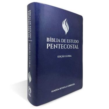 Imagem de Bíblia De Estudo Pentecostal Grande Luxo Azul Edição Global