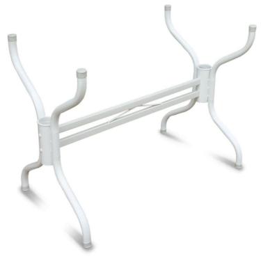 Imagem de Base Para Mesa De Jantar Branca Vidro Madeira Granito