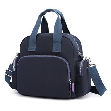 Imagem de Dressnu Bolsa de ombro casual feminina de ombro único, bolsa esportiva multiuso, Azul escuro, 32cm * 14cm * 25cm