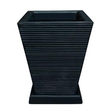 Imagem de Vaso De Planta Decorativo Polietileno 45X35 + Prato Preto