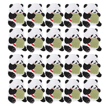 Imagem de LIZEALUCKY 20 Pçs de remendos de panda com aplique bordado fofo bordado de roupas crachá para roupas faça você mesmo jaquetas jeans mochilas chapéus sapatos camiseta