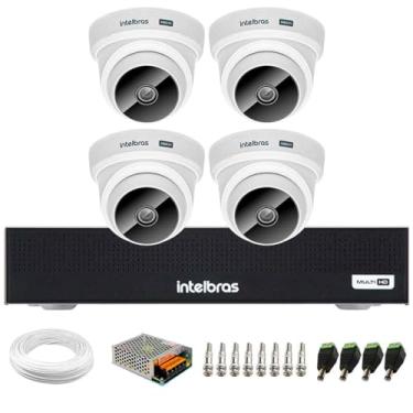 Imagem de Kit 4 Câmeras Intelbras VHC 1120 D HD 720p Infravermelho de 20 metros Lente 2.8mm + Gravador Digital de vídeo Intelbras MHDX 1004-C