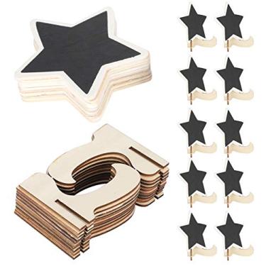 Imagem de Placas de quadro-negro de mesa de casamento com cinco pontas e cavalete para festas de aniversário para quadro de mensagens