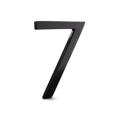 Imagem de Montague Metal Products MHN-06-F-BK1-7 números de casa de endereço flutuante modernos de alumínio sólido, 15 cm, revestido com pó preto