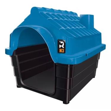 Imagem de Casa Em Plástico Para Cachorro N3 +casinha Filhote De (Azul)