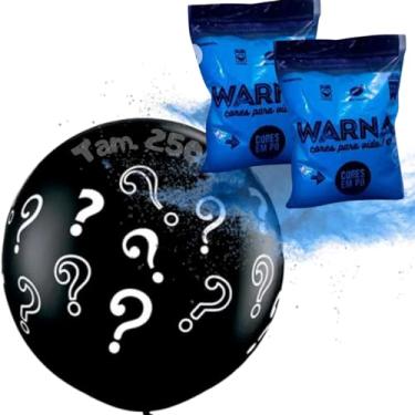 Imagem de Balão Big Chá de revelação + 2 Tinta Em Pó Colorido Holi Party, Kit Com 2 Cores Com 100 Grama Cada Povinho, Festas Chá Revelação (Azul)