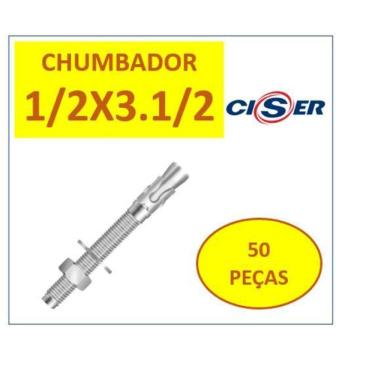 Imagem de Chumbador Parabolt Cba 1/2 X 3.1/2 Pbc Zincado 50 Peças