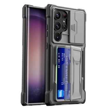Imagem de Yeysynana Capa para Samsung Galaxy S24 Ultra com capa de proteção para câmera, suporte de cartão integrado e suporte à prova de choque carteira para celular para Galaxy S24 Ultra 5G 6,8 polegadas
