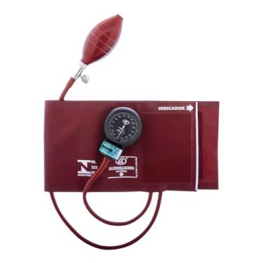 Imagem de Aparelho de Pressão Esfigmomanômetro Bic Vinho Bordô Fecho de Contato