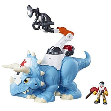 Imagem de Chomp Squad Playskool Doc Tops and Sam Scrubs, Triceratops Dinosaur Toy and Hero Action Figure, Ambulance Toy for Kids 3 Years and Up