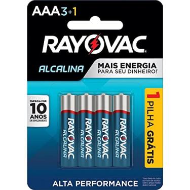 Imagem de Pilha, Rayovac, Alcalina 20324, Azul, AAA, Palito, Pacote de 4