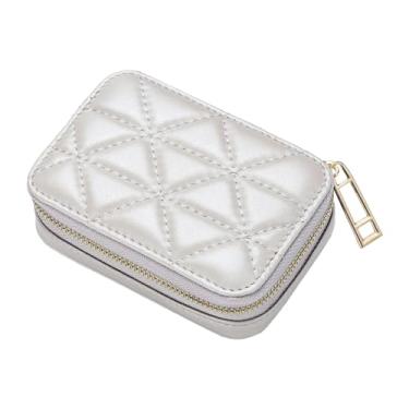 Imagem de predolo Estojo de batom com espelho, porta-batom de couro portátil, organizador de cosméticos, bolsa de viagem para maquiagem, presente de aniversário, cinza