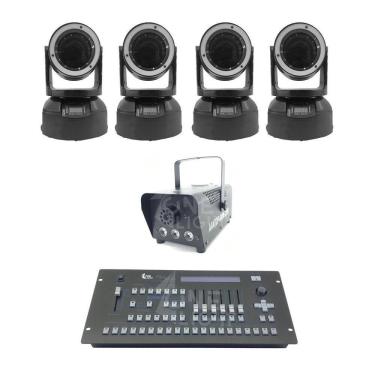 Imagem de Kit 4 Mini Moving Beam + Máquina De Fumaça 600W + Mesa Pilot
