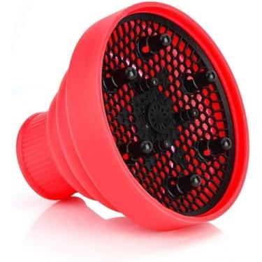 Imagem de Difusor de cabelo dobrável, silicone dobrável portátil, secagem rápida e para viagens, bico adequado para 1,96 polegadas, azul/431 (Size : Red)