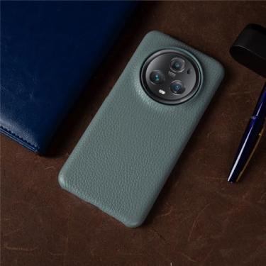Imagem de Capa de couro para huawei magic 5 pro, capa traseira protetora para honor magic 5 lite, azul, para huawei mate 40
