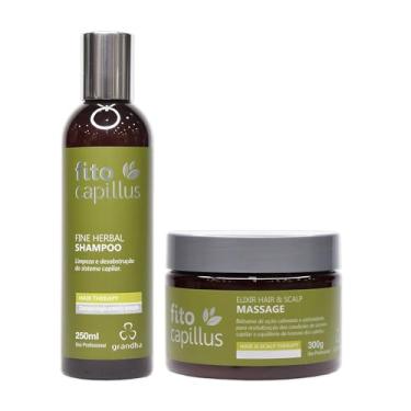 Imagem de Kit Grandha Fito Capillus Herbal Fitoterápico Ideal para o Tratamento que Combate Microinflamações (Fine Herbal Shampoo 250ml + Elixir Hair 300g)