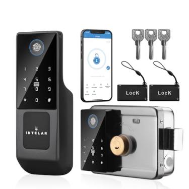 Imagem de Fechadura Digital Inteligente,Fechadura Eletronica Tuya APP WIFI Abertura via Biometria, Fato para Portão de ferro, para Uso Externo/Porta de Alumínio, IP65