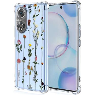 Imagem de XINYEXIN Capa para Sony Xperia 5 IV (6,1 polegadas), capa transparente com estampa de flor de pintura de silicone TPU macio fina à prova de choque para meninas e mulheres - Jardinagem