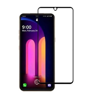 Imagem de UPONEW [Pacote com 2 protetores de tela de vidro temperado transparente HD sem bolhas para LG V60 ThinQ 5G 2020 LG V600 preto