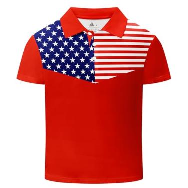 Imagem de WENTTUO Camisa polo masculina manga curta piqué uniforme escolar desempenho gola golfe camisetas macias idade 7-16, #008 Vermelho, 15-16 Anos