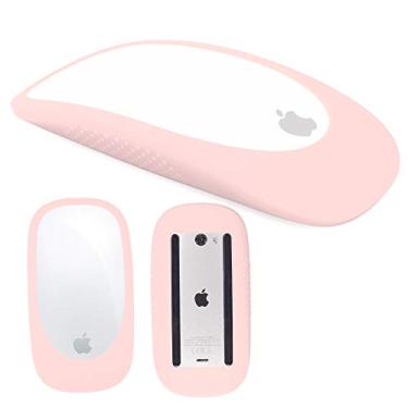 Imagem de Capa de silicone para Magic Mouse 1/2 capa protetora de silicone compatível com Apple Magic Mouse capa ultrafina antiderrapante (rosa)