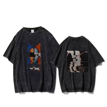 Imagem de Camisetas Su-ga Solo Agust D, camiseta k-pop vintage estampada lavada streetwear camiseta vintage unissex para fãs, 4, M