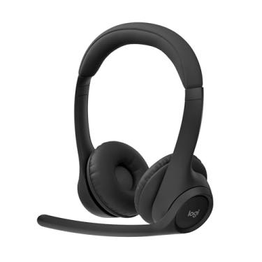 Imagem de Headset Sem Fio Logitech Zone 300 Com Microfone Flip-to-Mute com Cancelamento de Ruído, Conexão Bluetooth, Bateria Recarregável via USB-C e Almofadas Confortáveis - Grafite