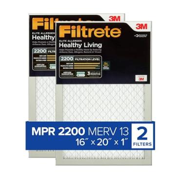 Imagem de Filtrete 40,6 x 50,8 x 20,1 cm, filtro de ar para fornalha AC, MPR 2200, alergênio Elite Healthy Living (dimensões exatas: 40 x 49,69 x 0,78)