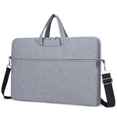 Imagem de TOKSHOP Capa Case para Notebook até 15.6 Polegadas Alça Bolsa de Ombro Removível (Cinza)