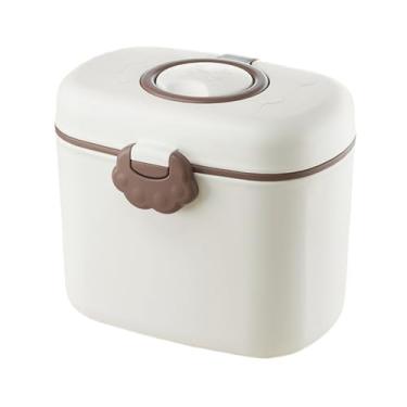 Imagem de Dispensador de Leite Em pó Portátil, Recipiente Selado, Alça de Transporte, Caixa de Armazenamento de Fórmula Infantil para Viagens, Com Compartimentos para Organização (WHITE)