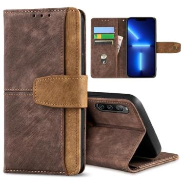 Imagem de GANGANPRO Coldre de celular de negócios de couro para Motorola Moto G85 5G, capa flip antiderrapante resistente a arranhões com suporte para cartão, capa carteira com suporte de 6,67 polegadas -